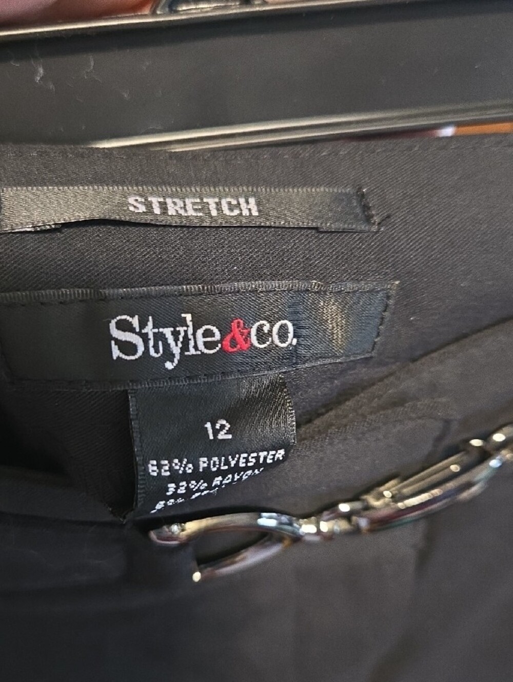 Style & Co. Black Dress Trousers with Metal Bit Detail - Picture 2 of 8